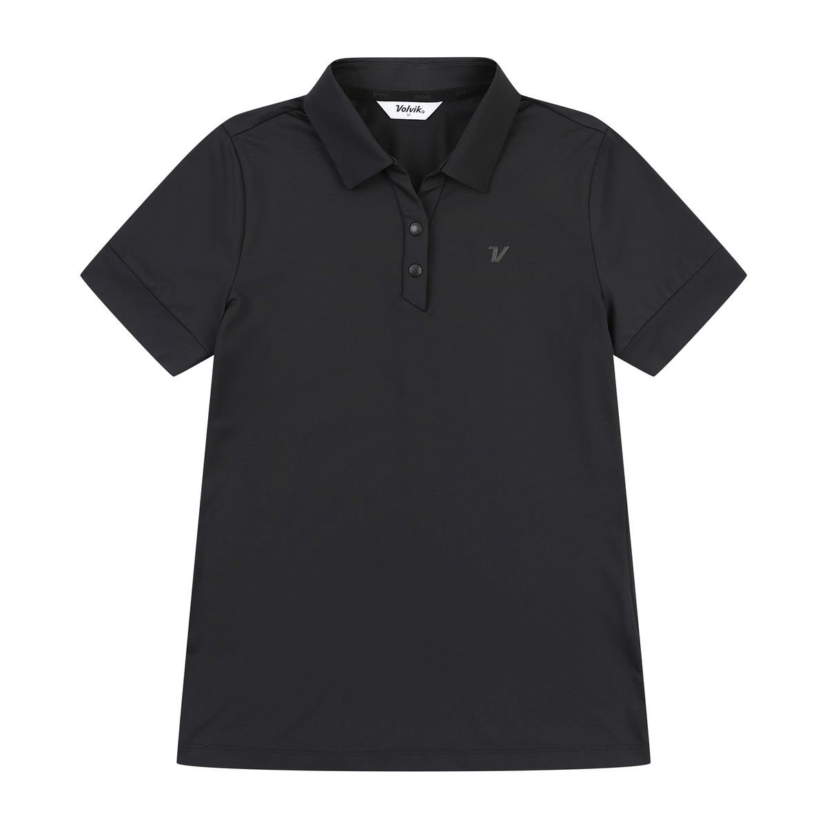 볼빅 골프웨어(VOLVIK GOLFWEAR) 여성 골프 에센셜 소매포인트 카라반팔티셔츠 VLTSP391_BK