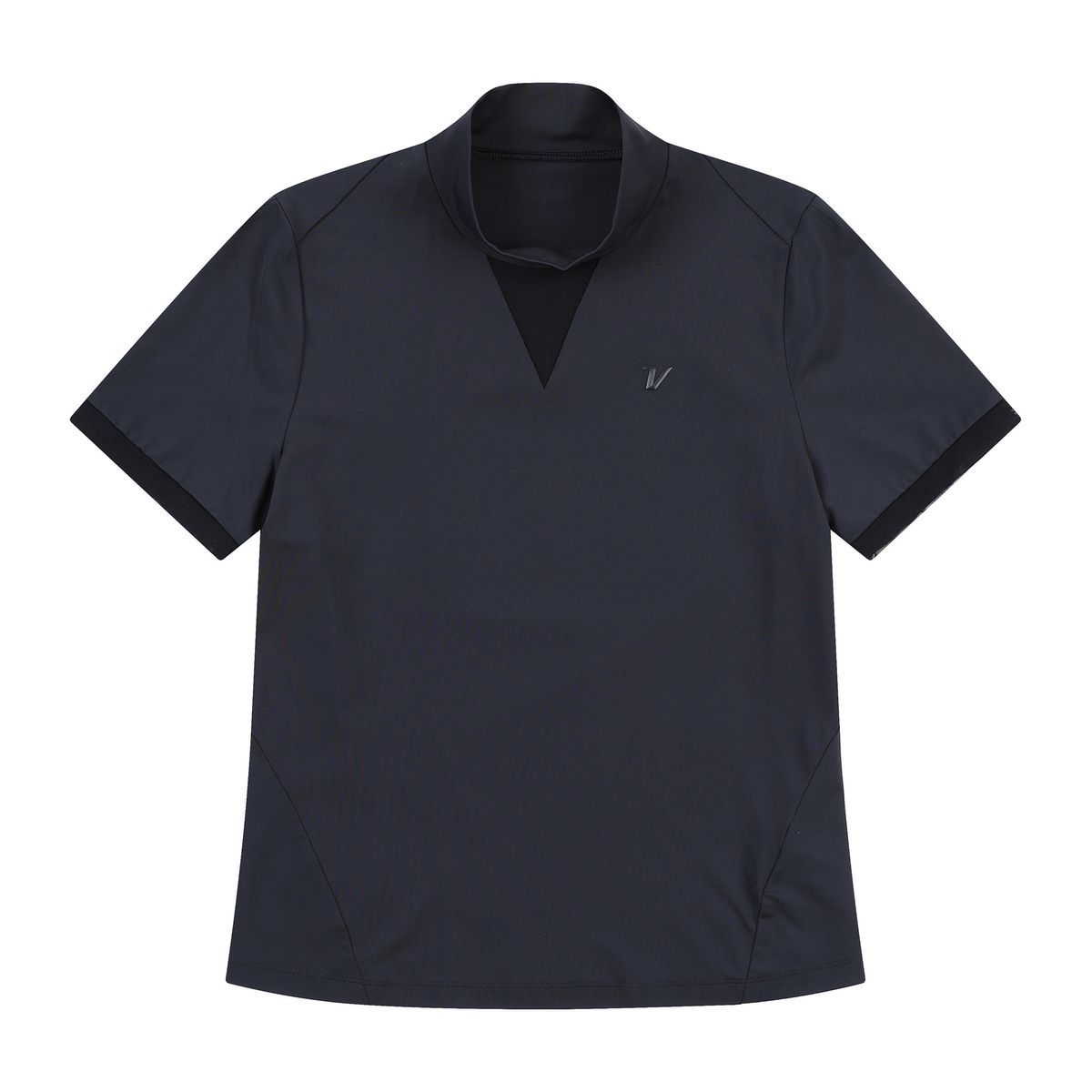 볼빅 골프웨어(VOLVIK GOLFWEAR) 여성 골프 에센셜 하이넥 절개패턴 반팔티셔츠 VLTSP396_NA