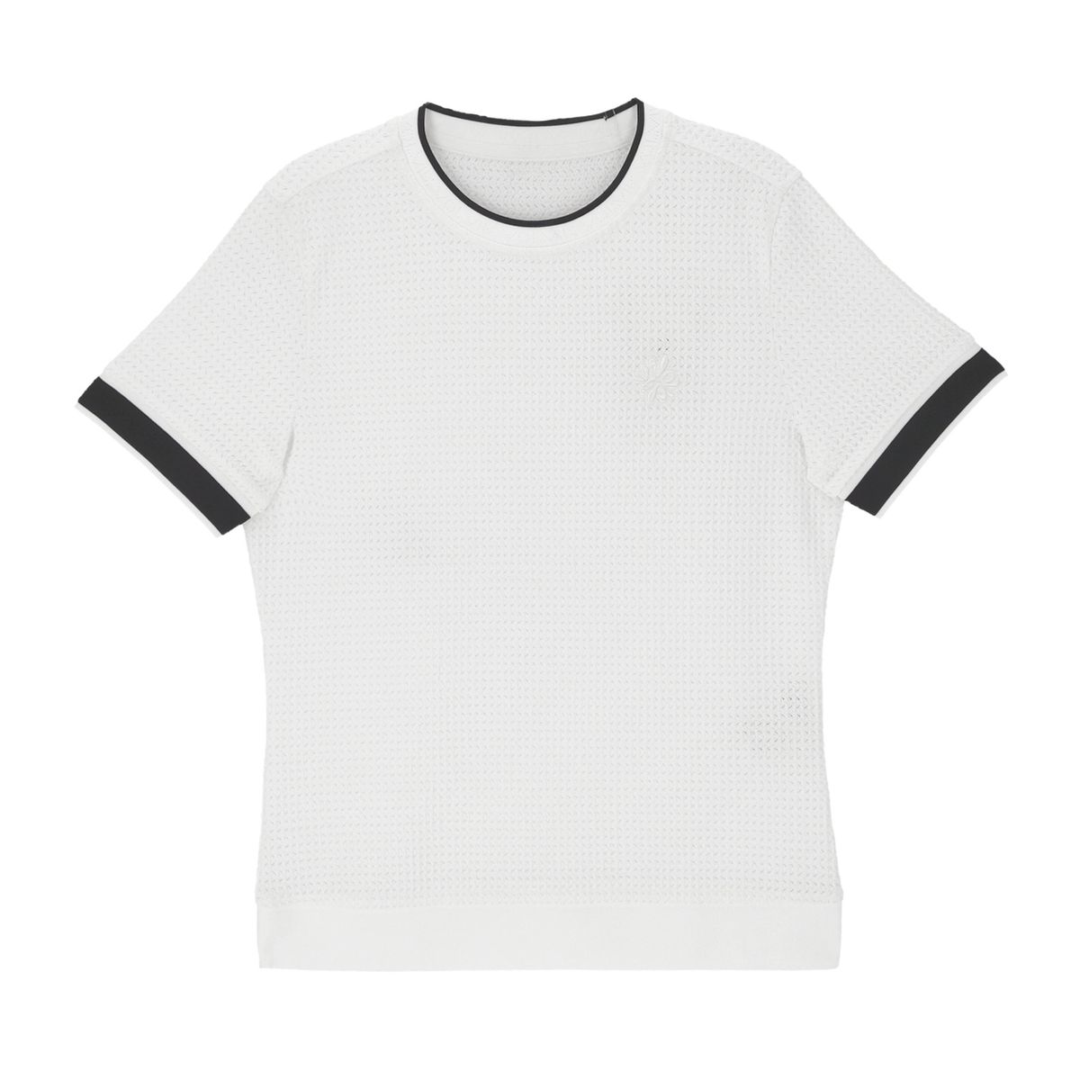 볼빅 골프웨어(VOLVIK GOLFWEAR) 여성 골프 조직 라운드 반팔 티셔츠 VLTSP306_OW
