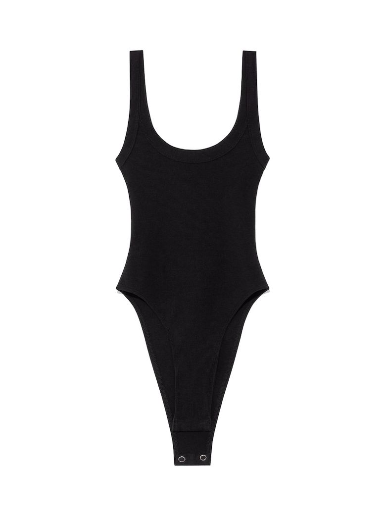 G SCOOP NECK BODYSUIT (BLACK)