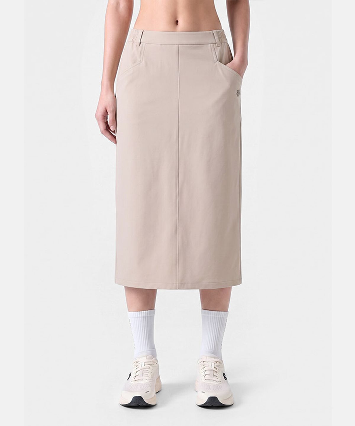 데상트(DESCENTE) 여성 우븐 롱 스커트 브라운 SR322PSK72