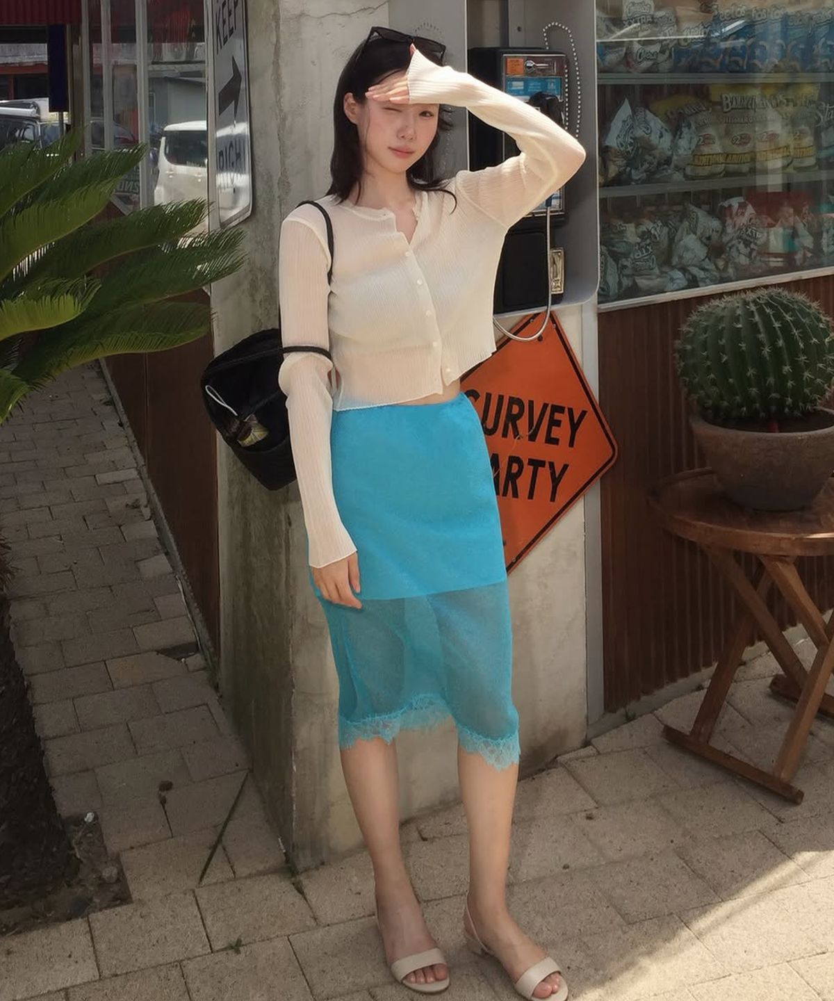뮈르뮈르(MURMURE) 파베 글리터 레이어드 시어 스커트_Pave Skirt