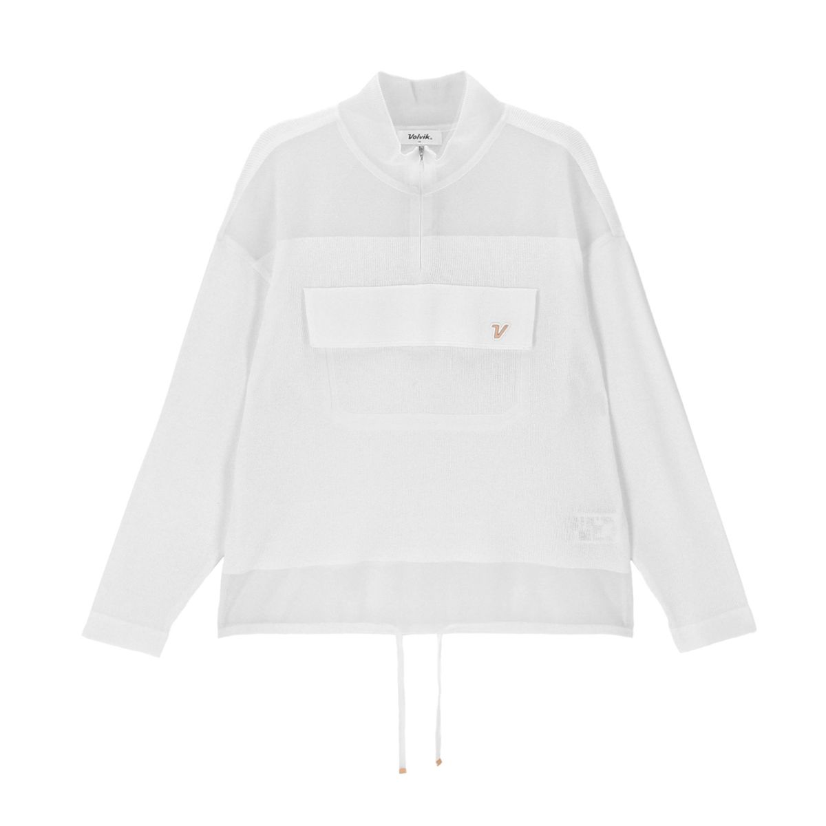 볼빅 골프웨어(VOLVIK GOLFWEAR) 여성 하이넥 투명원사 오버핏 VLKTQ351_OW