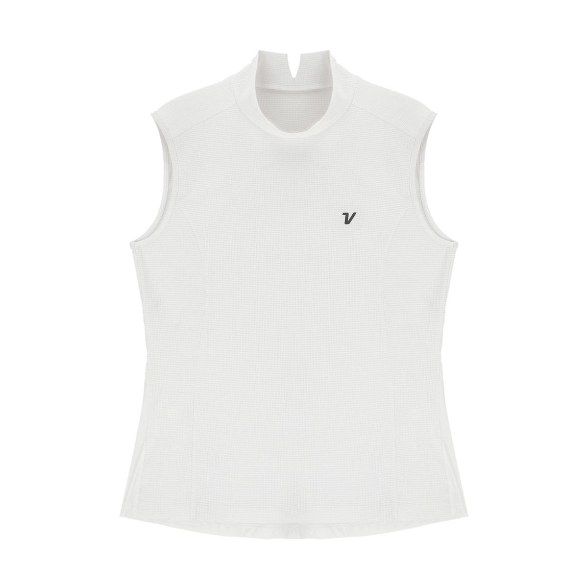 볼빅 골프웨어(VOLVIK GOLFWEAR) 여성 골프 그램 하이넥 우븐믹스 슬리브리스 VLTSP531_OW
