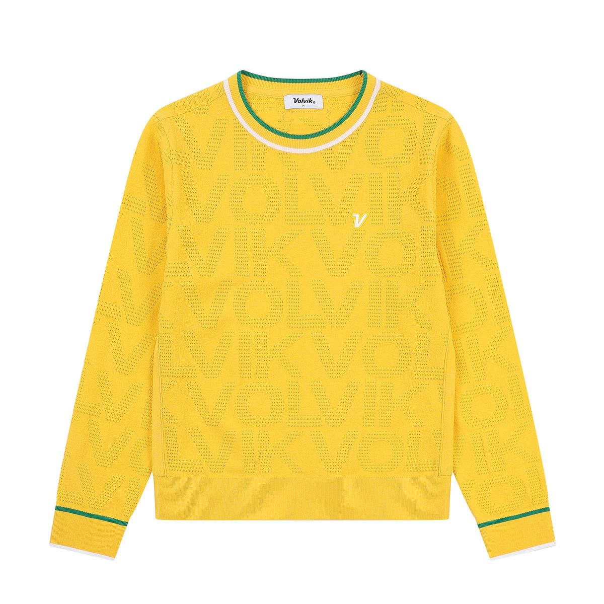 볼빅 골프웨어(VOLVIK GOLFWEAR) 여성 골프 스카시 라운드 니트 VLKTP201_YE