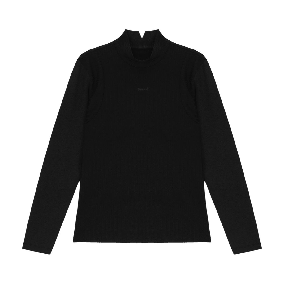 볼빅 골프웨어(VOLVIK GOLFWEAR) 여성 [STD]불규칙 조직감 모크넥 티셔츠 VLTSQ291_BK