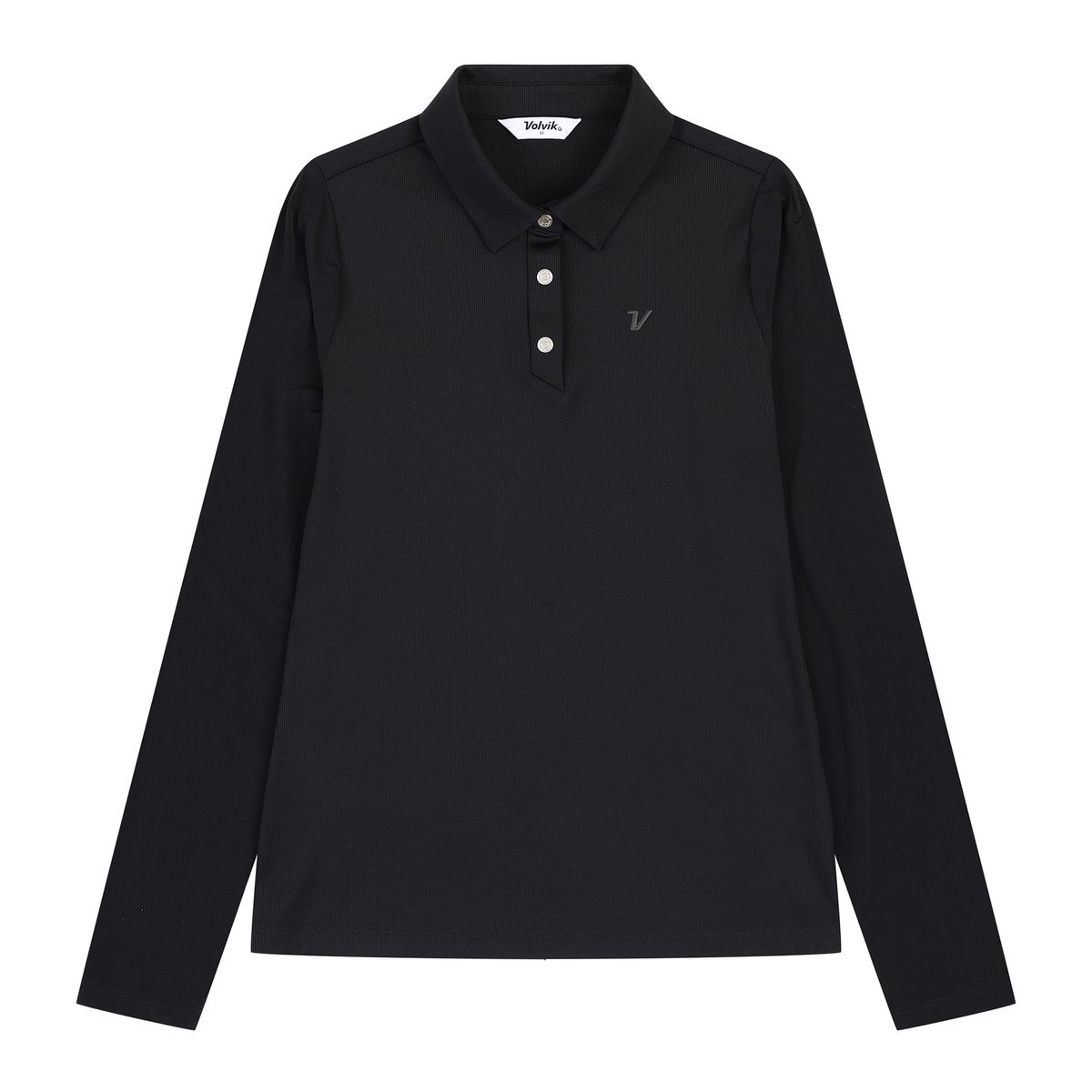 볼빅 골프웨어(VOLVIK GOLFWEAR) 여성 골프 에센셜 냉감소매 카라 티셔츠 VLTSP394_BK