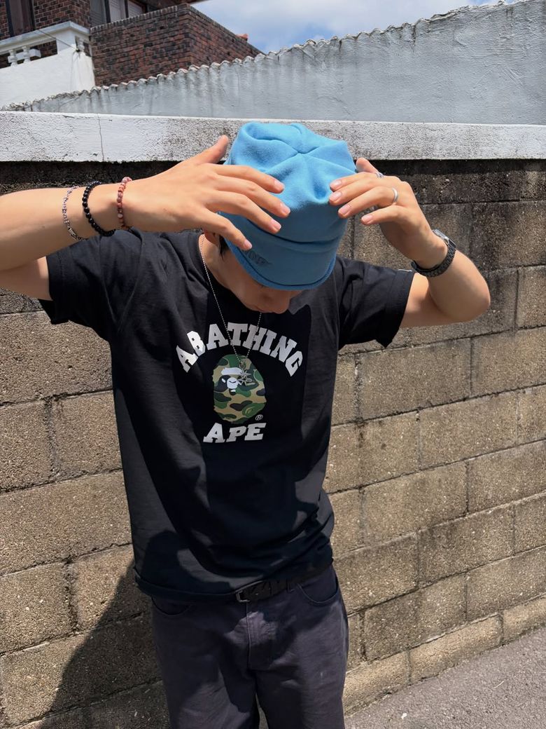 ABC 카모 콜리지 티셔츠(M) BLACK/GREEN