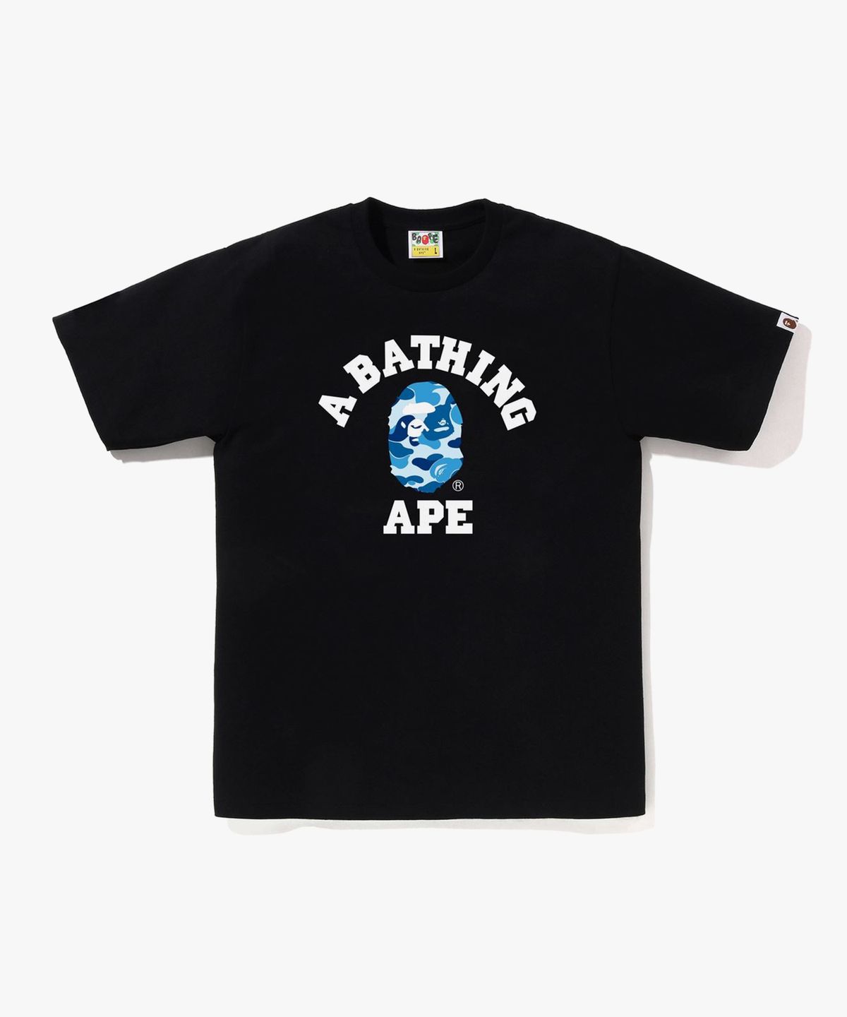 베이프(BAPE) ABC 카모 콜리지 티셔츠(M) BLACK/BLUE