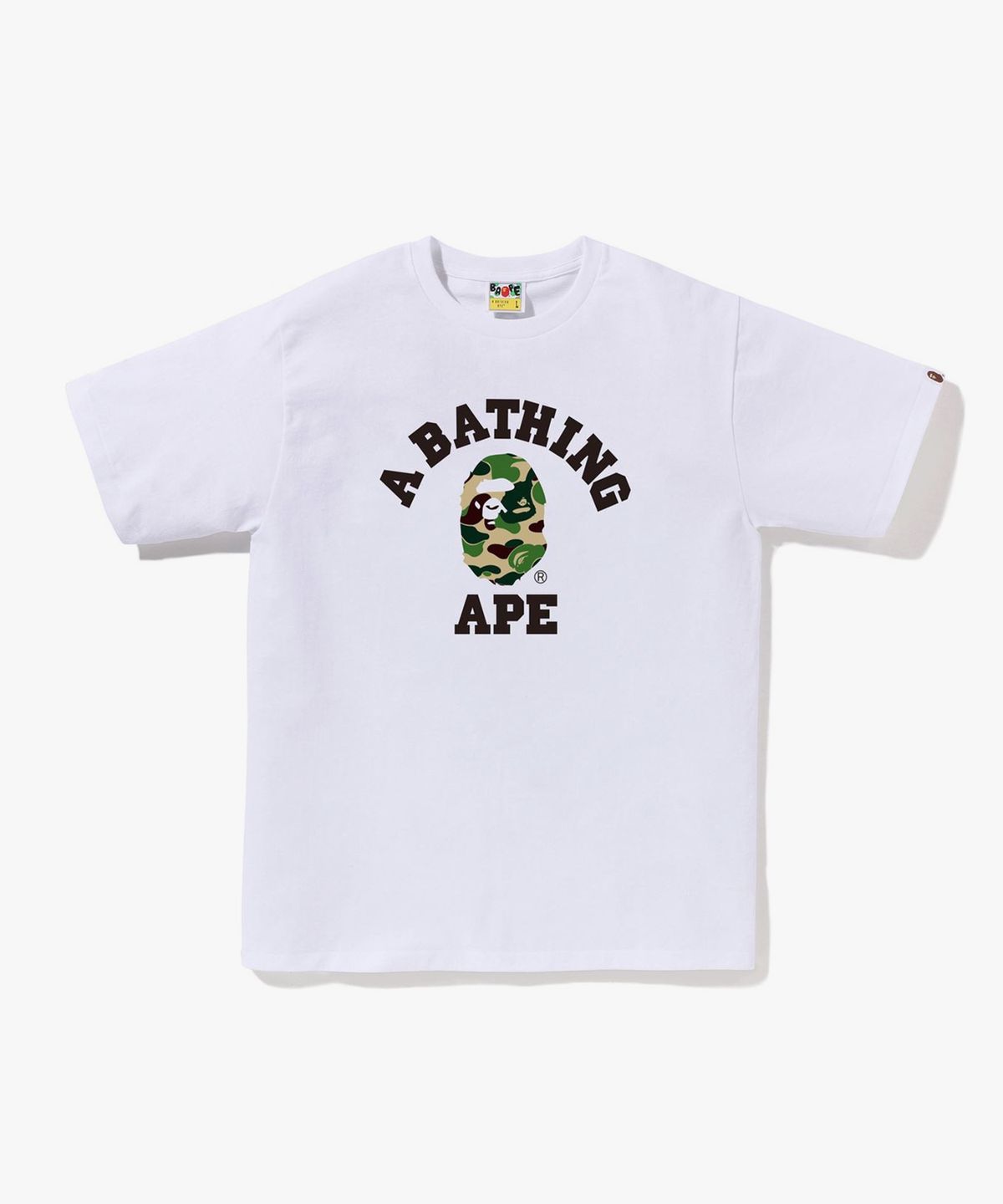 베이프(BAPE) ABC 카모 콜리지 티셔츠(M) WHITE/GREEN