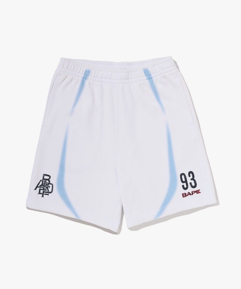 헤비 워시 핸드 드로우 풋볼 멀티로고 릴렉스드 핏 스웨트 쇼츠(M) WHITE