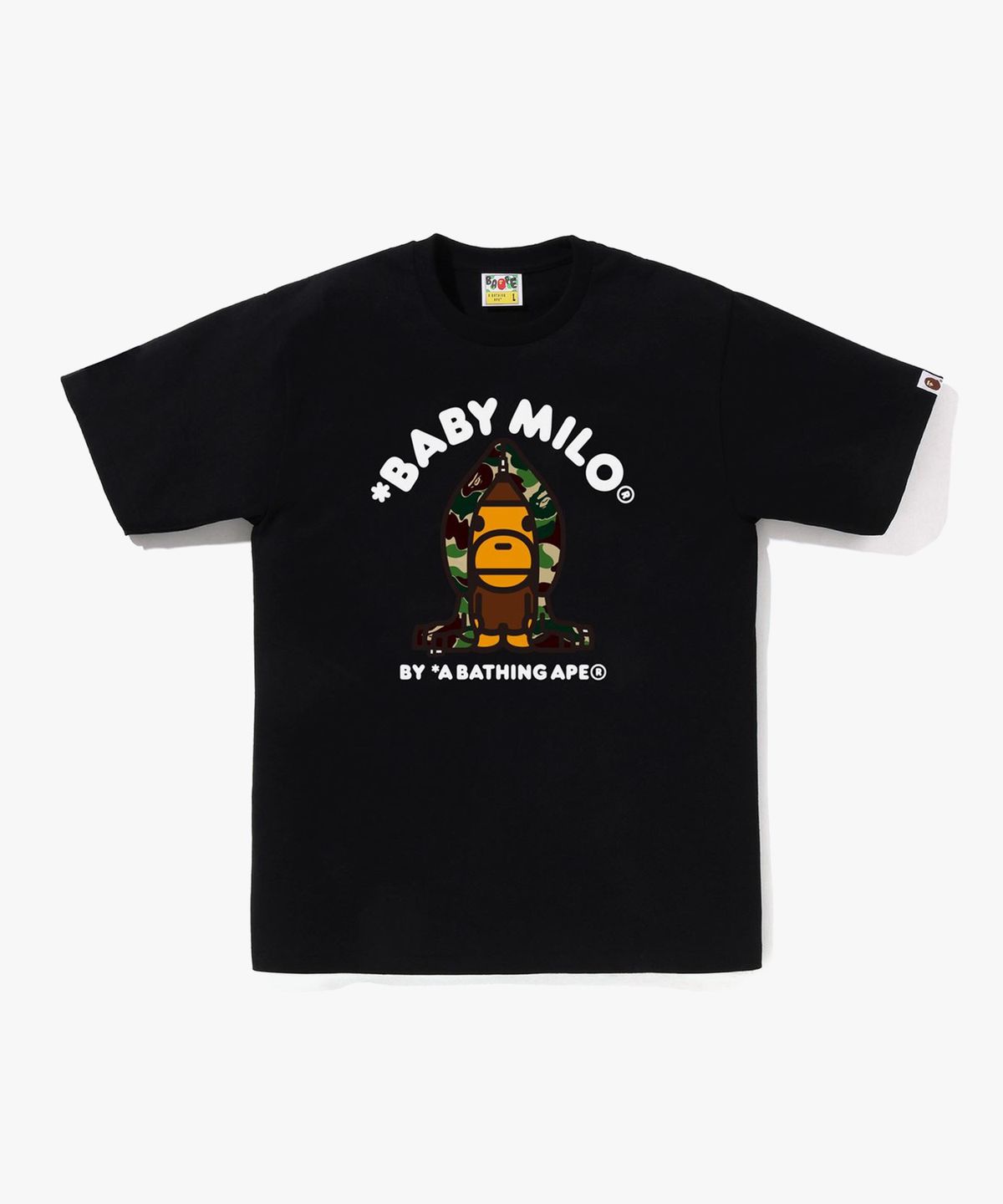 베이프(BAPE) ABC 카모 마일로 후드 티셔츠(M) BLACK/GREEN