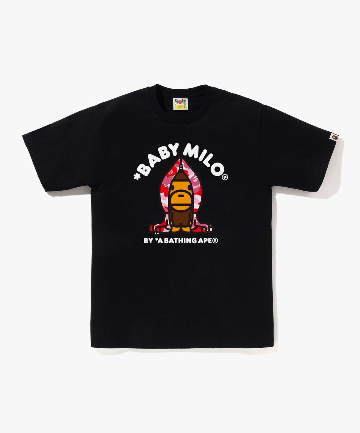 베이프(BAPE) ABC 카모 마일로 후드 티셔츠(M) BLACK/PINK
