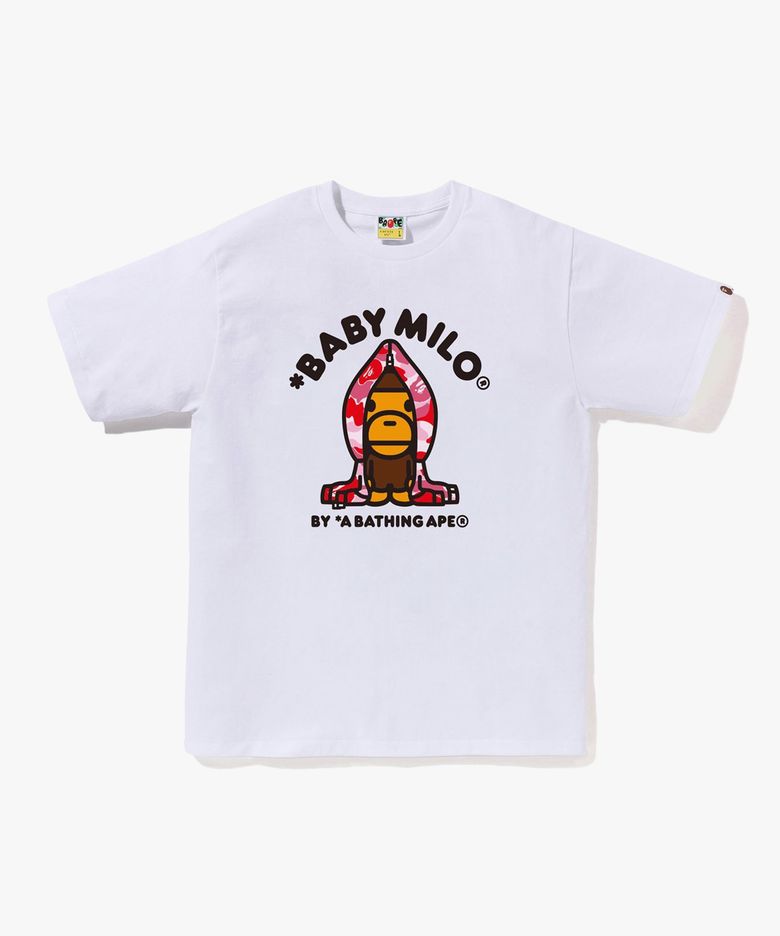 ABC 카모 마일로 후드 티셔츠(M) WHITE/PINK