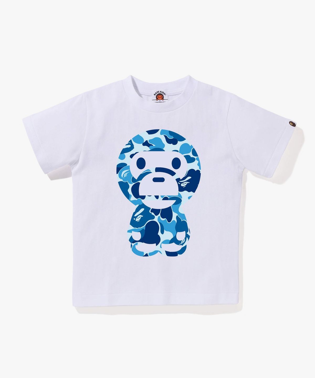 베이프 키즈(BAPE KIDS) ABC 카모 빅 베이비 마일로 티셔츠(KIDS) WHITE/BLUE