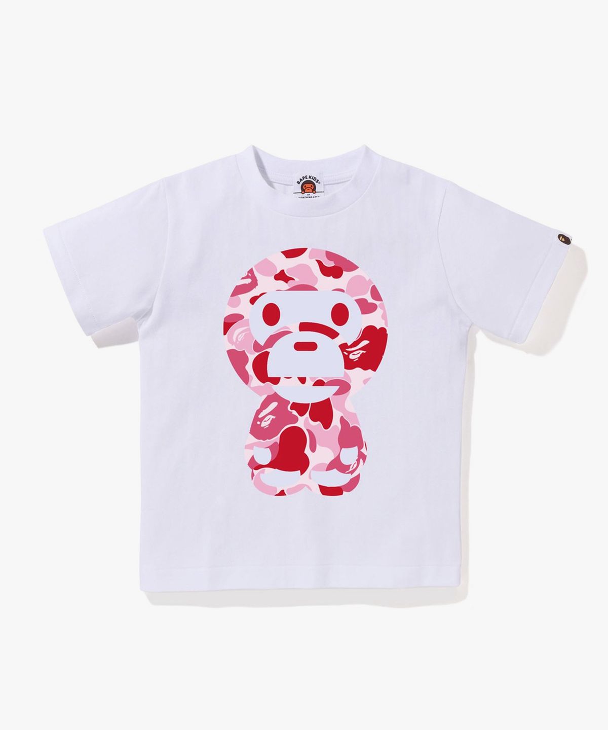베이프 키즈(BAPE KIDS) ABC 카모 빅 베이비 마일로 티셔츠(KIDS) WHITE/PINK