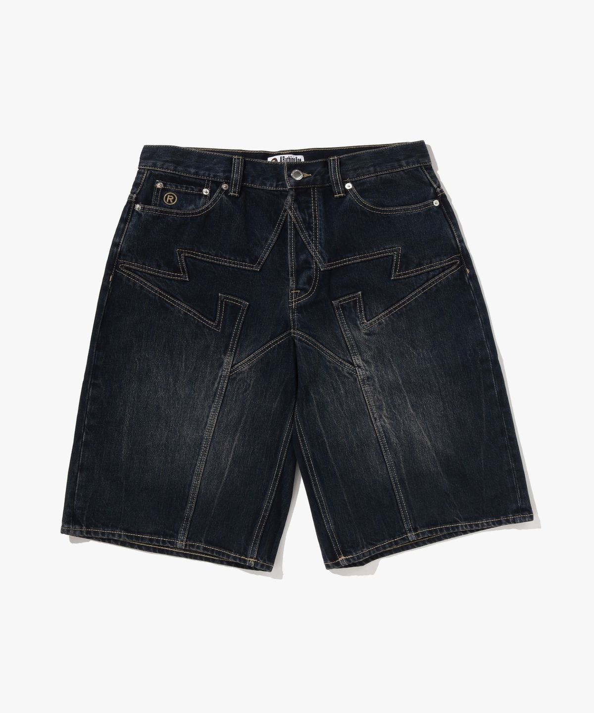 베이프(BAPE) 베이프 스타 패치 13oz 릴렉스드 핏 데님 쇼츠(M) INDIGO
