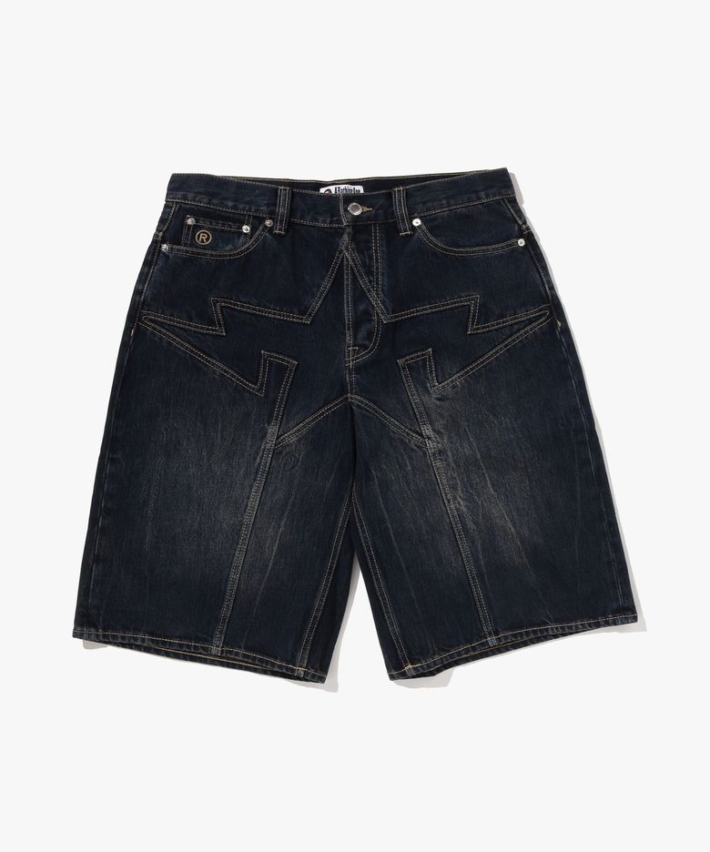 베이프 스타 패치 13oz 릴렉스드 핏 데님 쇼츠(M) INDIGO