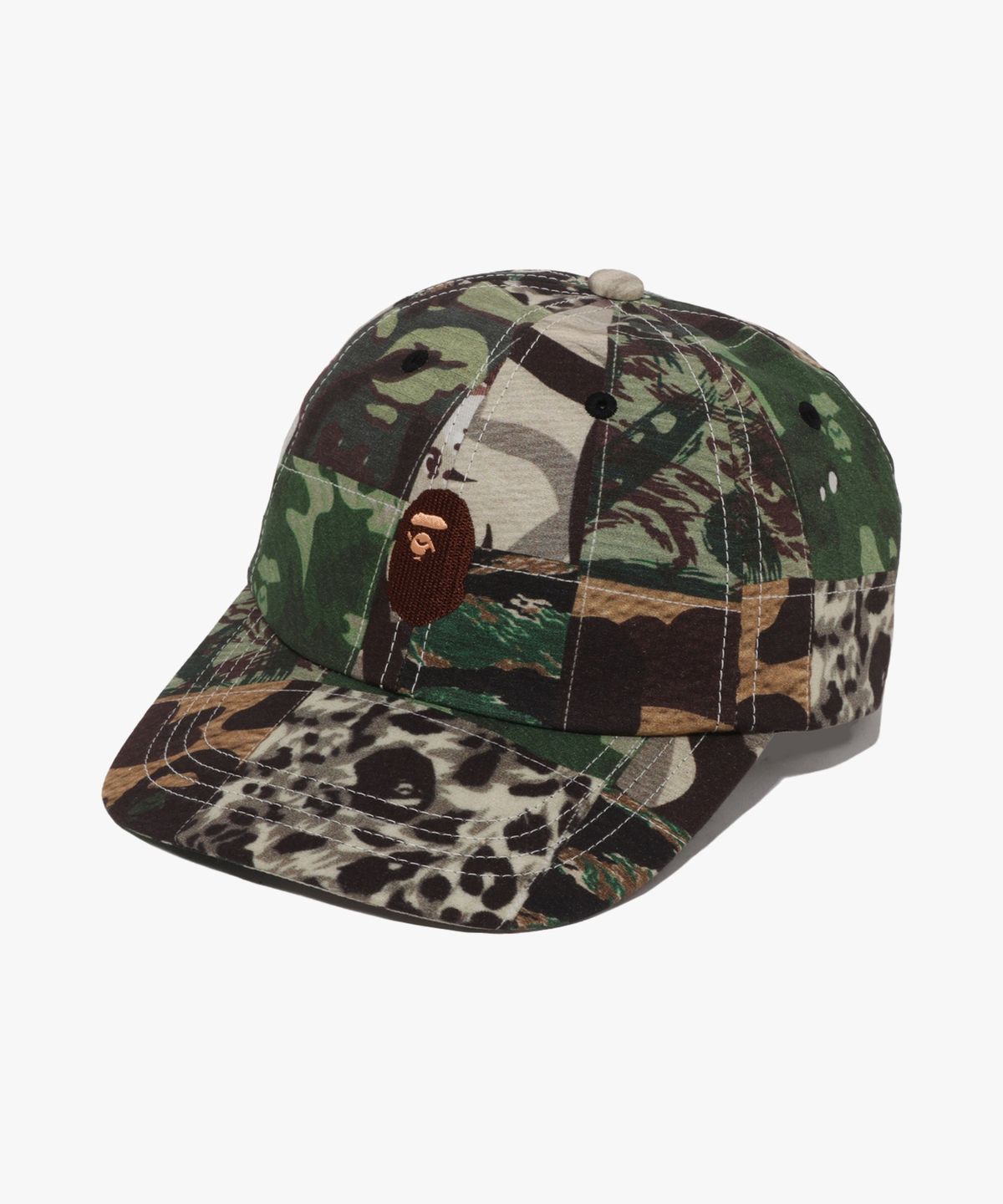 베이프(BAPE) 카모 패치워크 패널 캡 GREEN