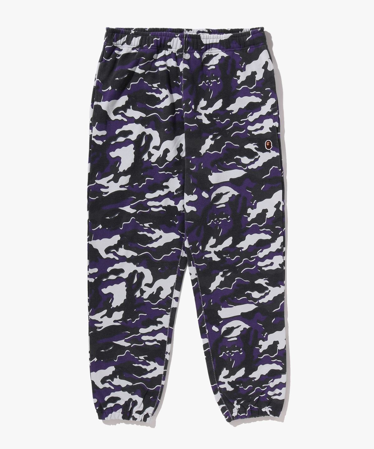 베이프(BAPE) 글리치 우드랜드 카모 릴렉스드 핏 스웨트 팬츠(M) PURPLE