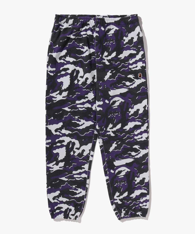 글리치 우드랜드 카모 릴렉스드 핏 스웨트 팬츠(M) PURPLE