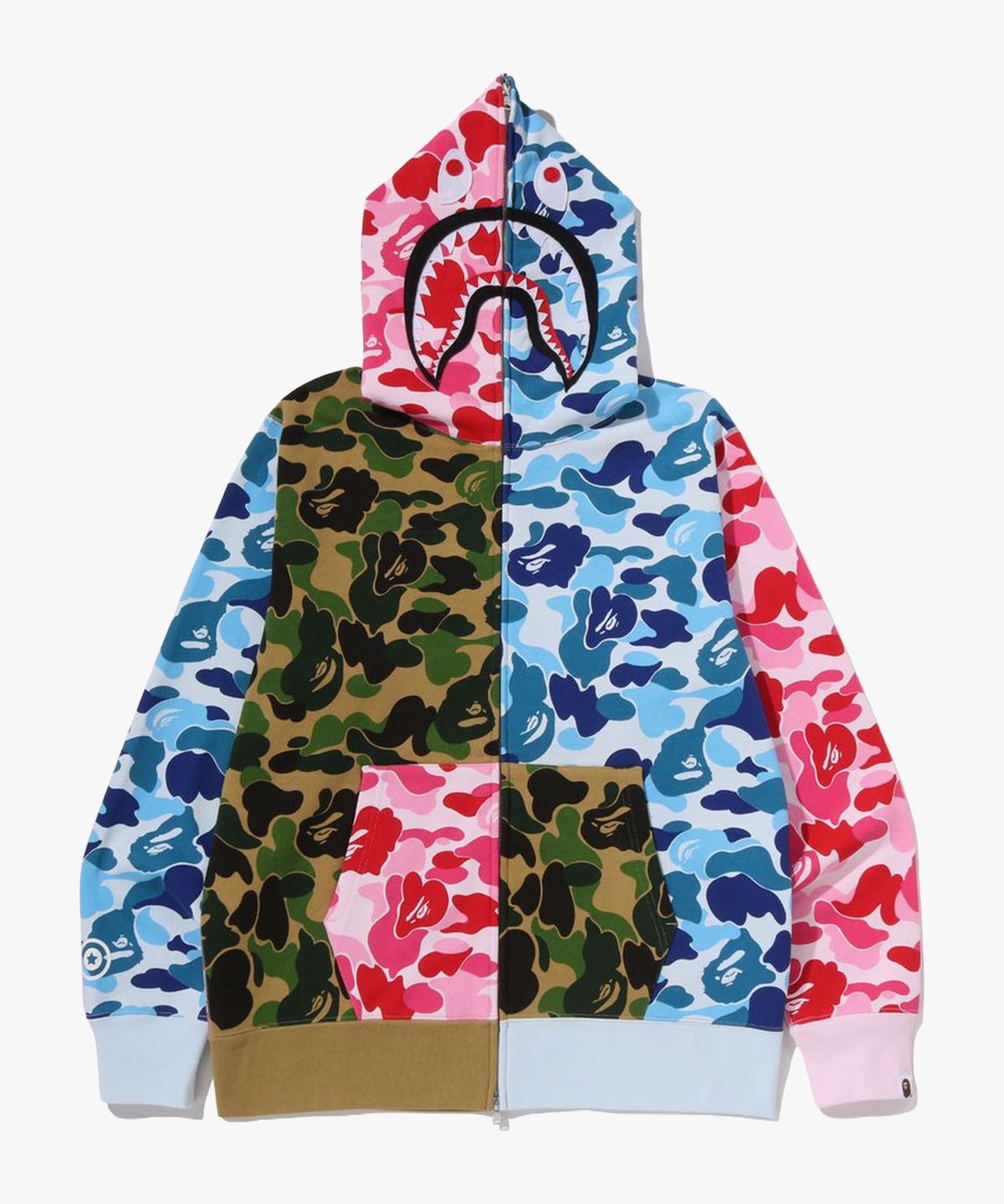 베이프(BAPE) ABC 카모 크레이지 샤크 풀 집 후드(M) MULTI