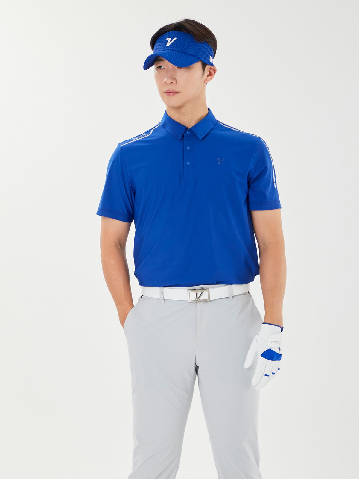 볼빅 골프웨어(VOLVIK GOLFWEAR) 남성 골프 등판 타공 제에리 반팔 티셔츠 VMTSP404_RB