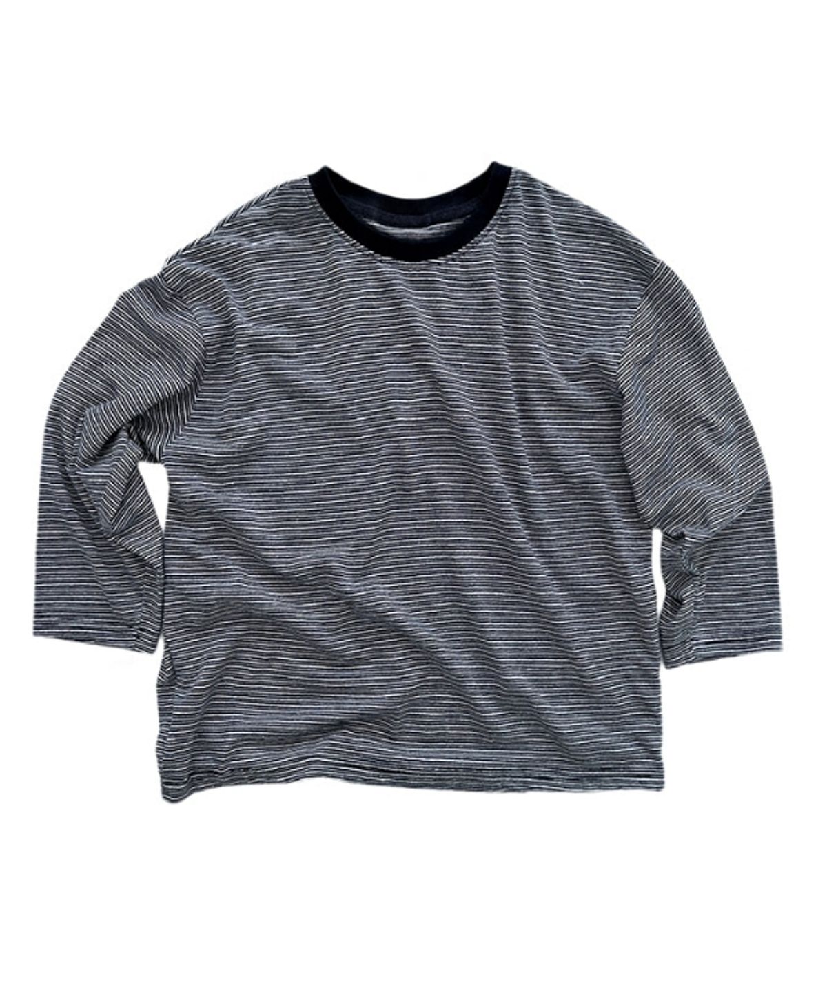 꺄르르르(KKRRRRR) Fine Stripe L/S Tee_navy