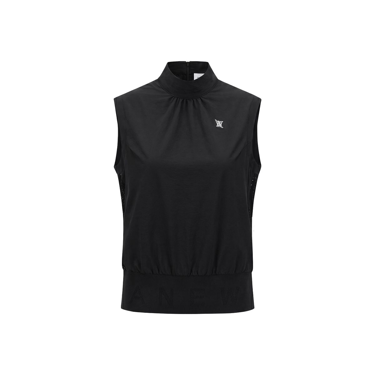 어뉴골프(ANEW GOLF) WOMEN BACK ZIP MOCK NECK VEST_BK