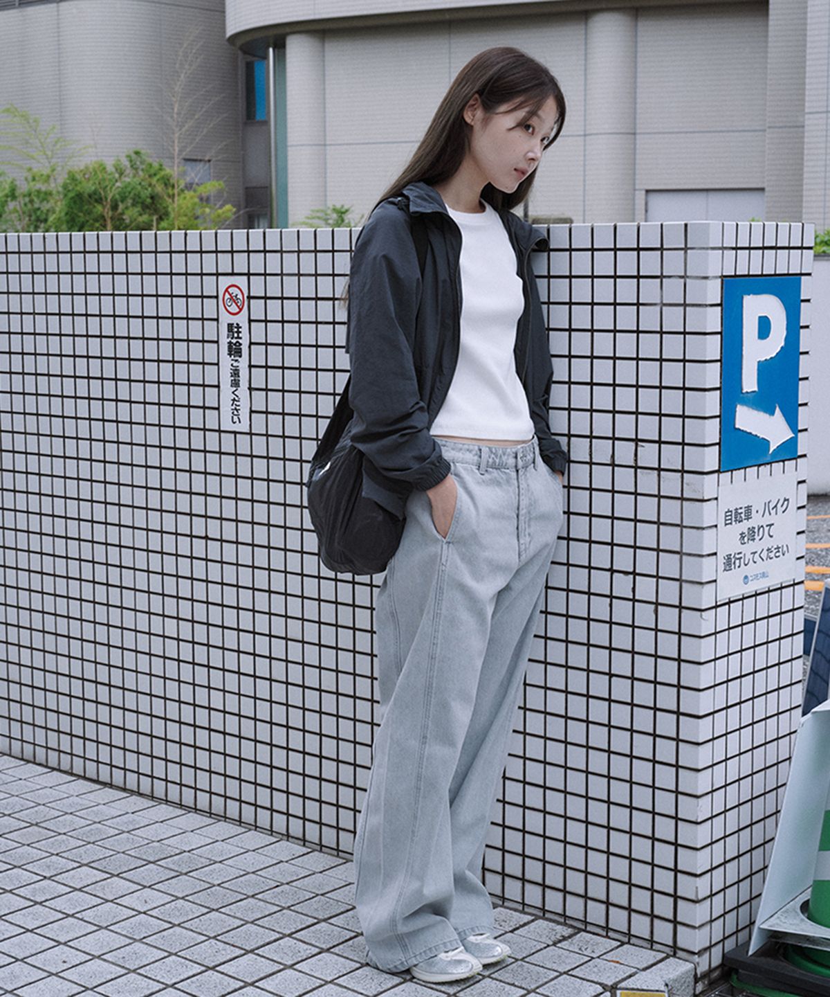 나우(nau) W 컬러 데님 커브드 팬츠 Light Blue