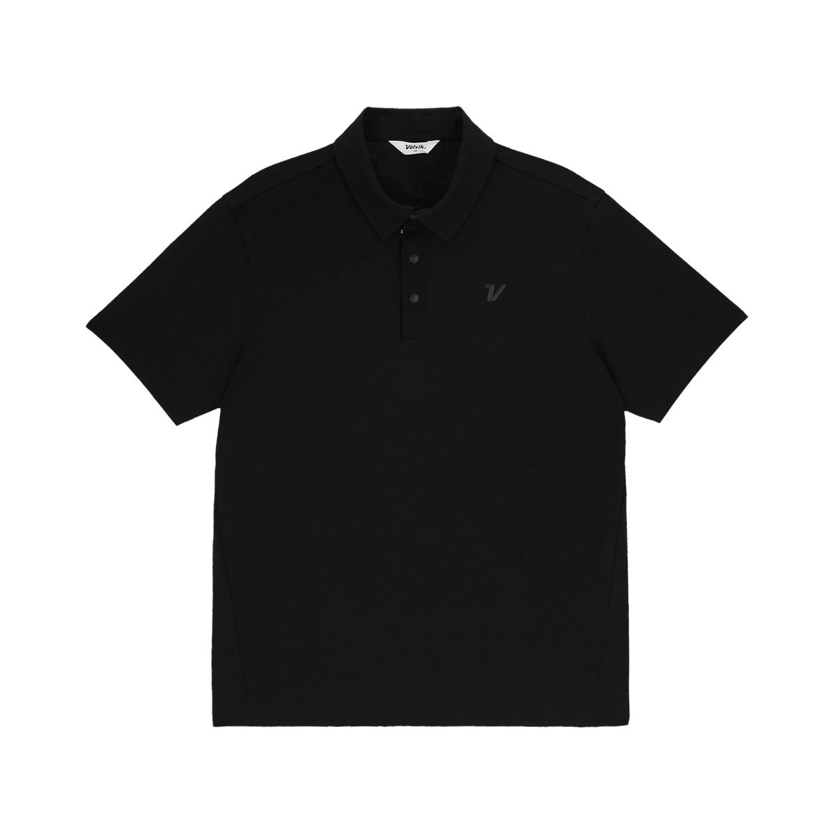 볼빅 골프웨어(VOLVIK GOLFWEAR) 남성 [STD]투톤 멜란지 제에리 반팔 티셔츠 VMTSQ498_BK