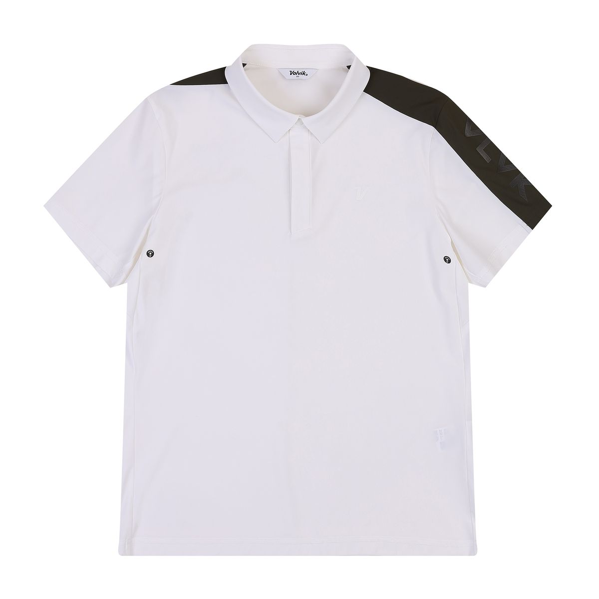 볼빅 골프웨어(VOLVIK GOLFWEAR) 남성 골프 배색 포인트 제에리 반팔 티셔츠 VMTSP431_WH
