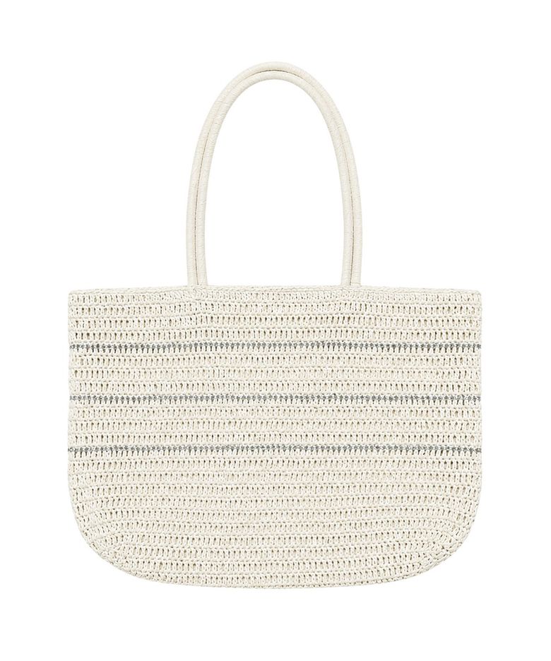 SOFT NATURAL WEAVE BAG_WHITE/SILVER