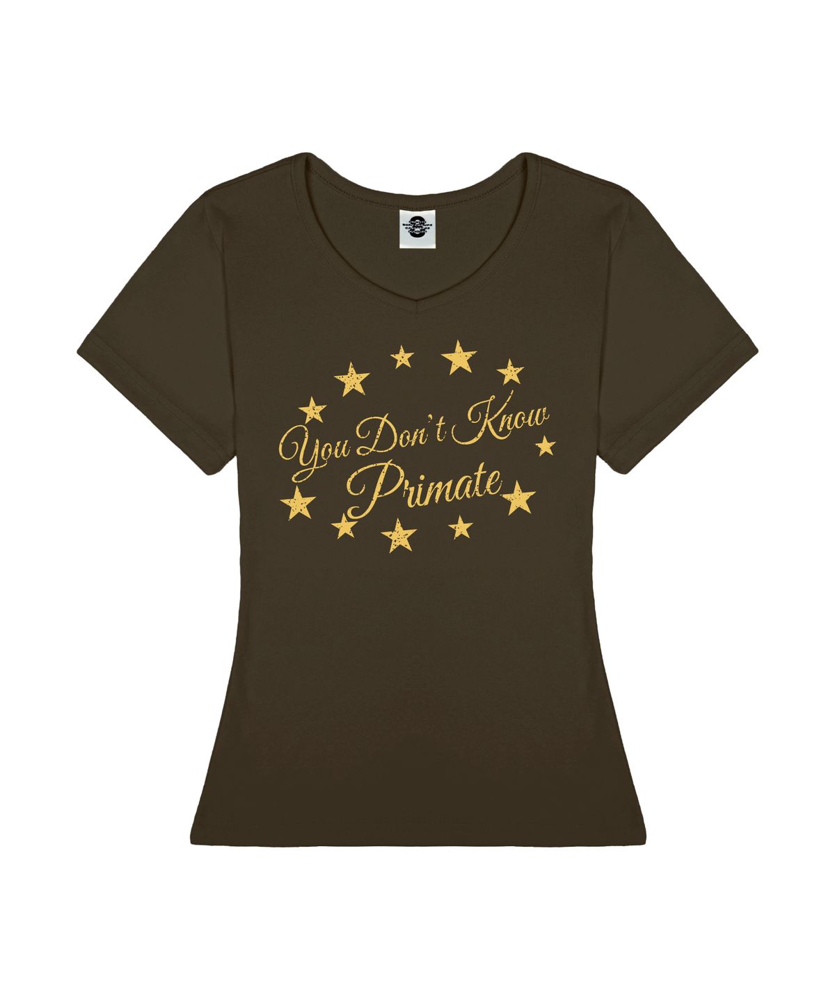 프라임에이트(PRIMATE) VINTAGE CIRCLE 여성 골지 브이넥 슬림핏 반팔티셔츠 6 COLORS