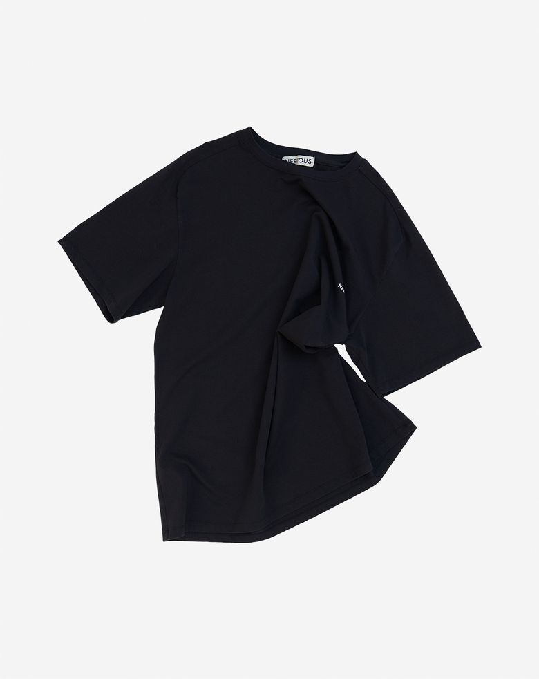 SHORT SLIDER T SHIRT  _  black