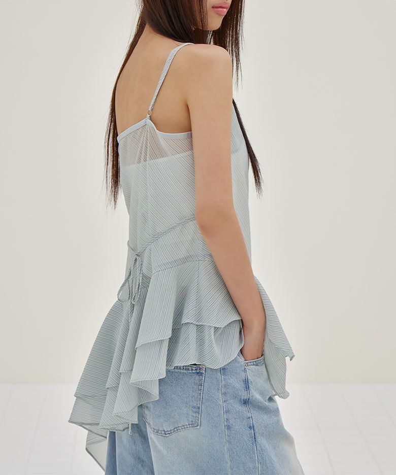 Sheer Flare Layered Dress, GREY