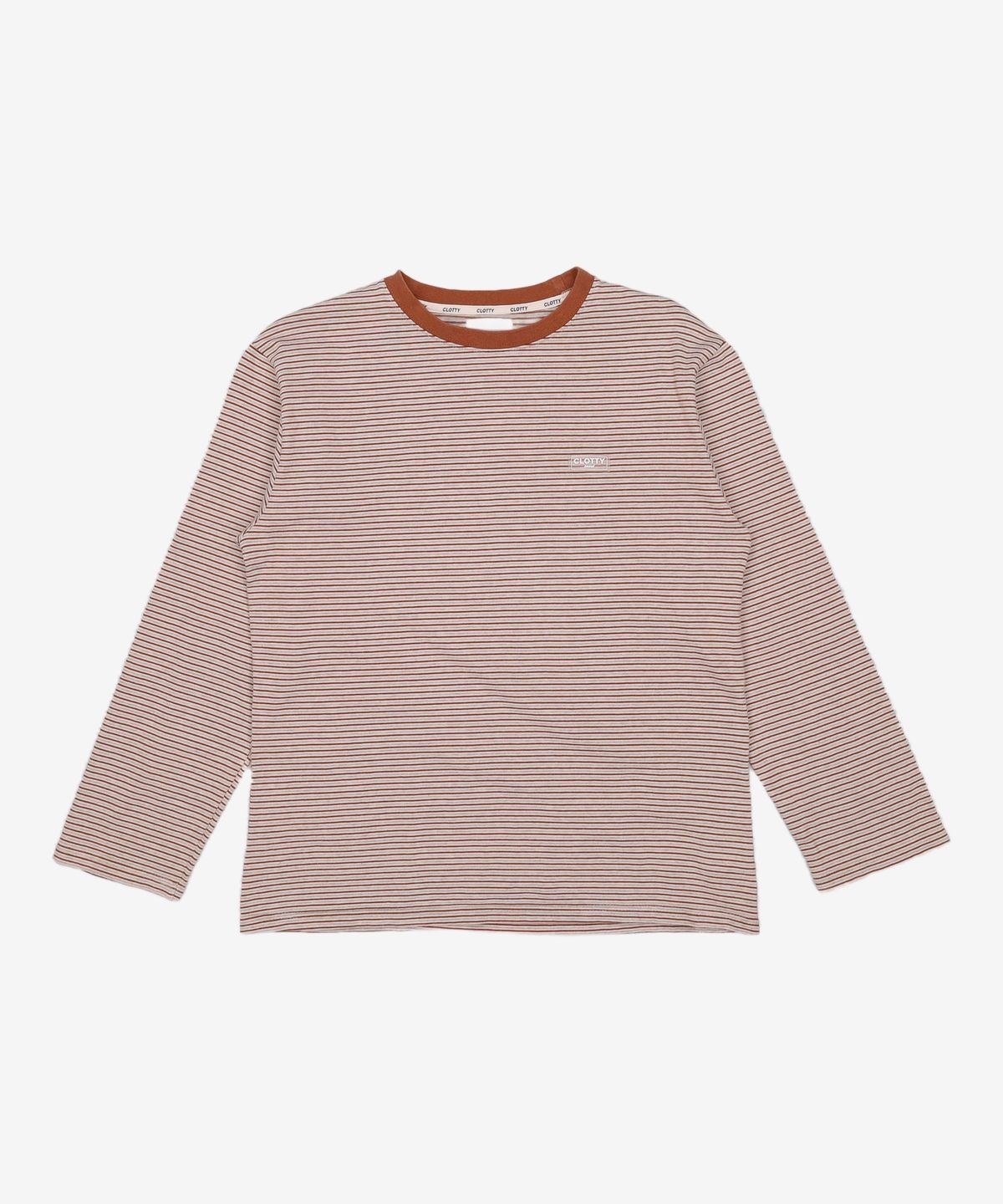 클로티(CLOTTY) STRIPE JELLY PATCH LONG SLEEVE BROWN(CY2AFFT553A) FREE