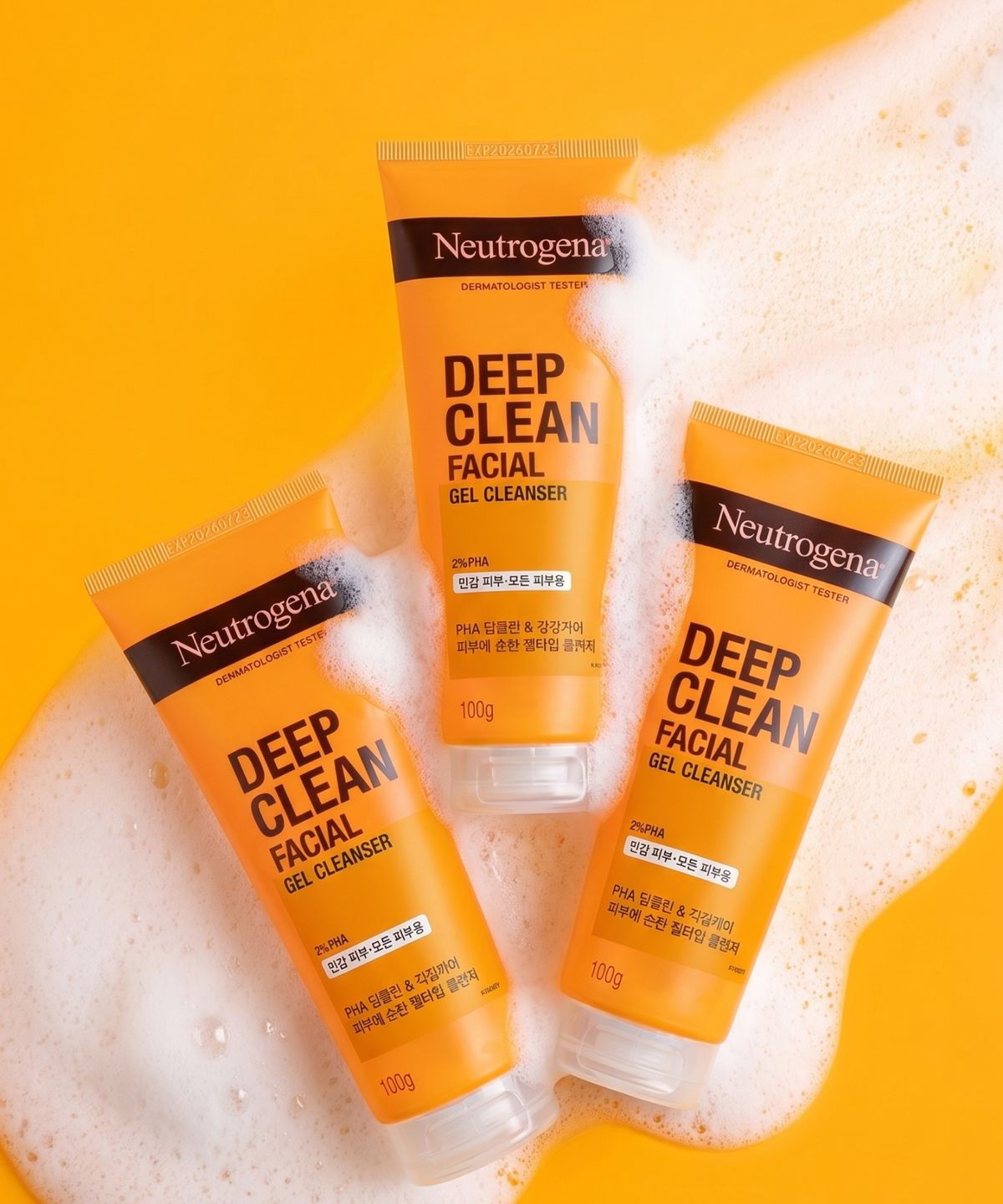 뉴트로지나(NEUTROGENA) 딥클린 훼이셜 젤 클렌져 100g x3