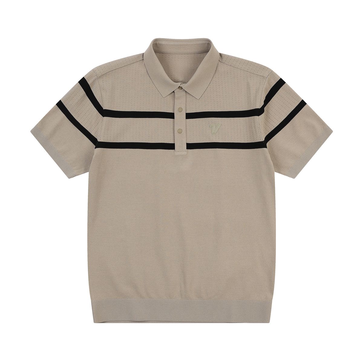 볼빅 골프웨어(VOLVIK GOLFWEAR) 남성 골프 에센셜 라인배색 반팔 니트 VMKTP391_LK