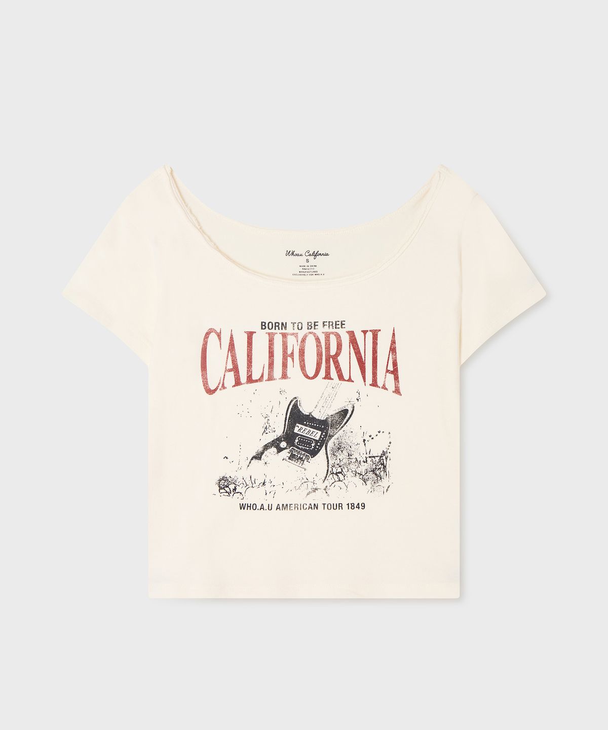 후아유(WHO.A.U) Rock Music One-Shoulder T-shirt(F) / WHRPG3763F