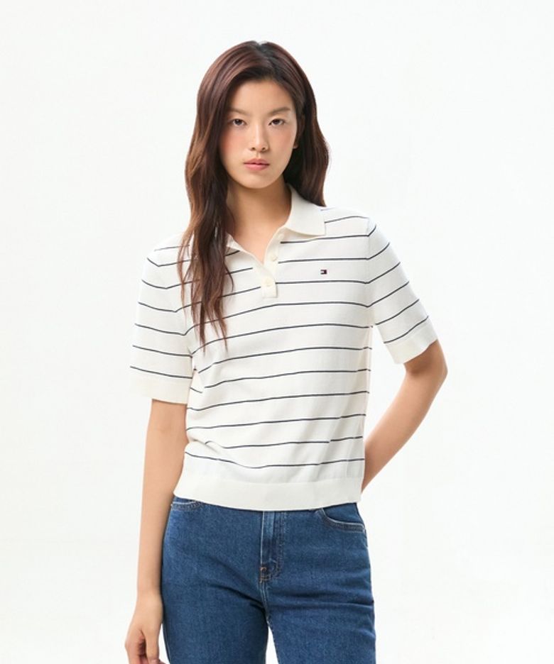 스트라이프 피케 폴로 티셔츠 (T22G6KTO011WT20X8)