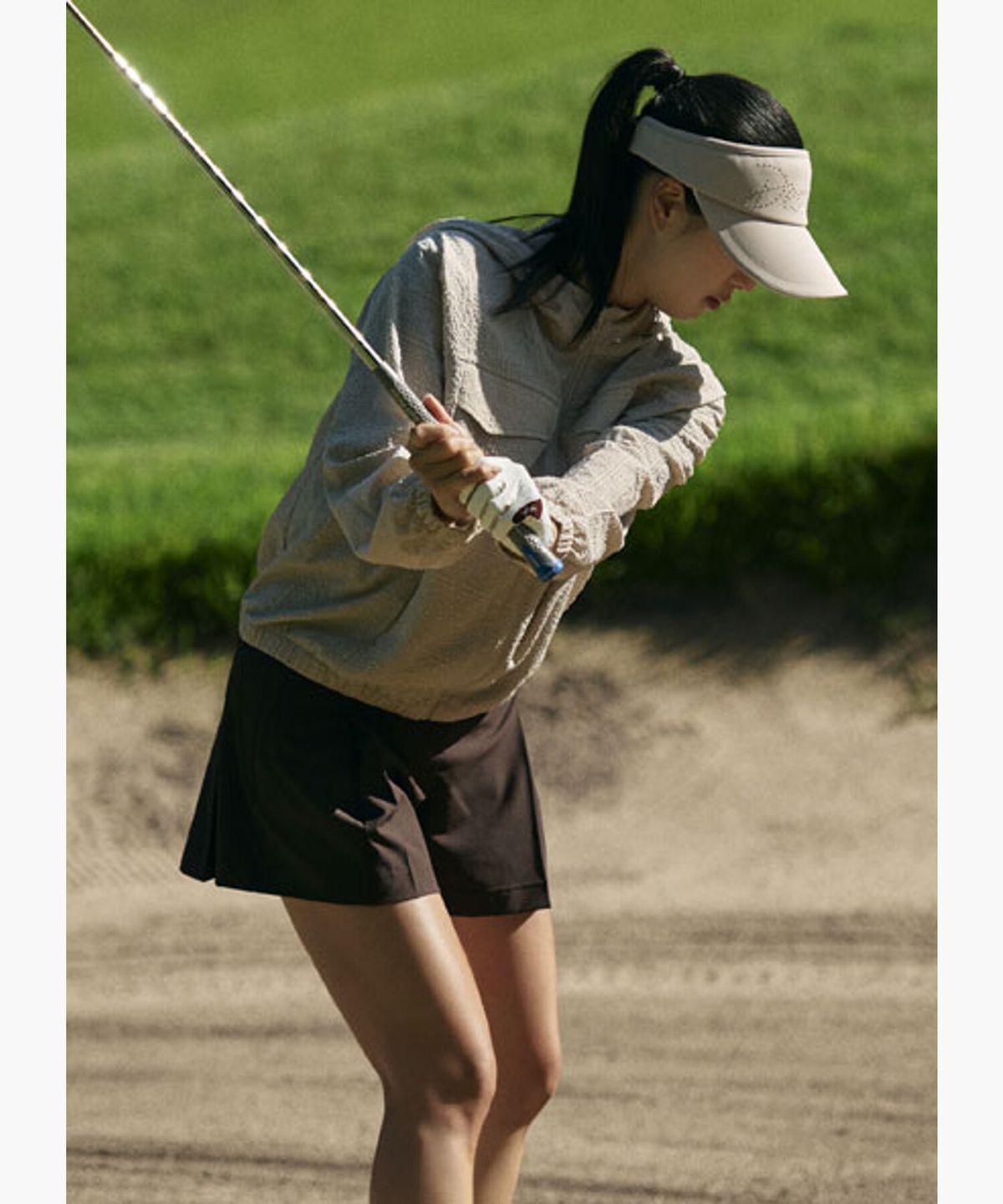 데상트 골프(DESCENTE GOLF) 여성 써커 후드 홑겹 점퍼  DR31WFBL72