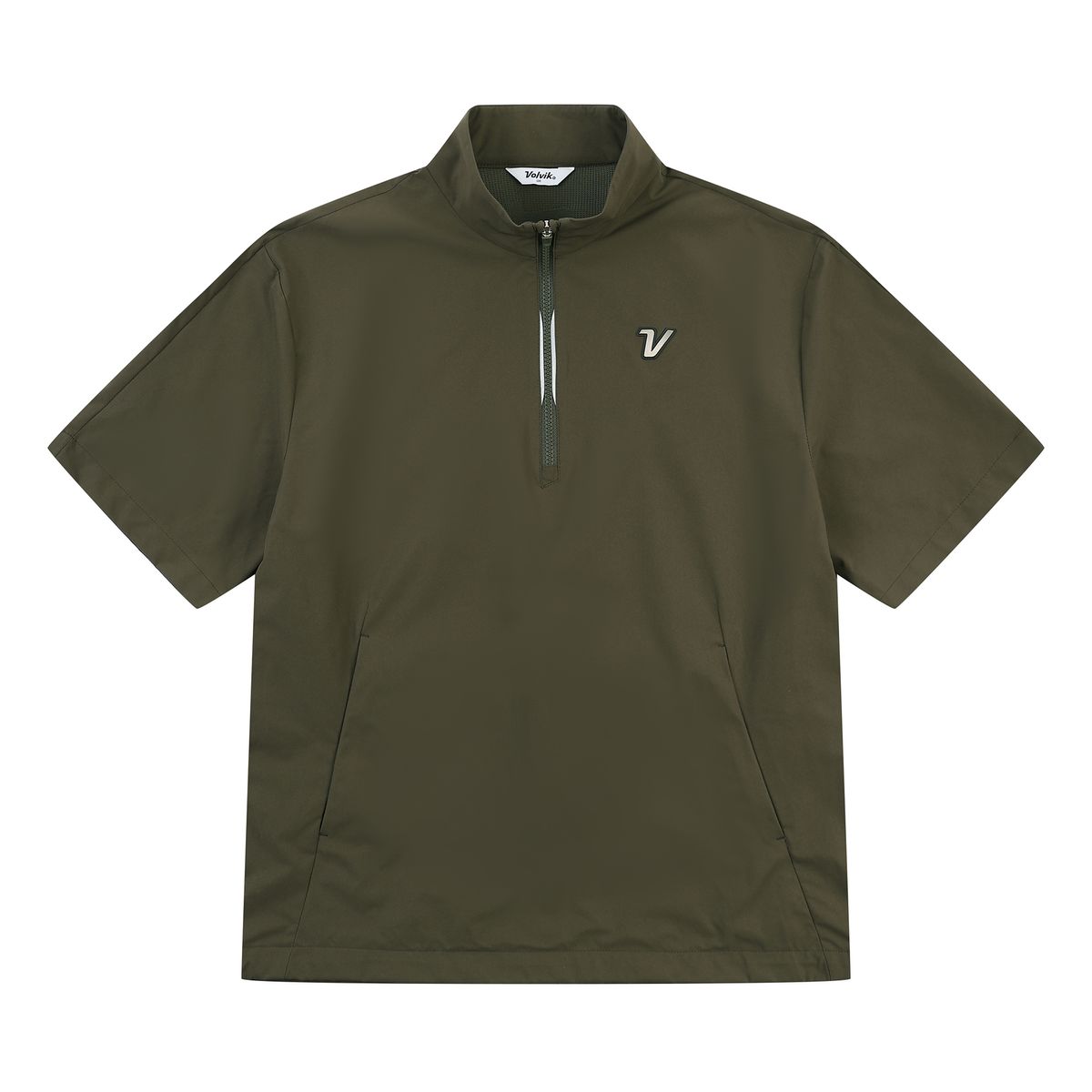 볼빅 골프웨어(VOLVIK GOLFWEAR) 남성 골프 니트 하이브리드 반팔 아노락 VMWBP331_KH