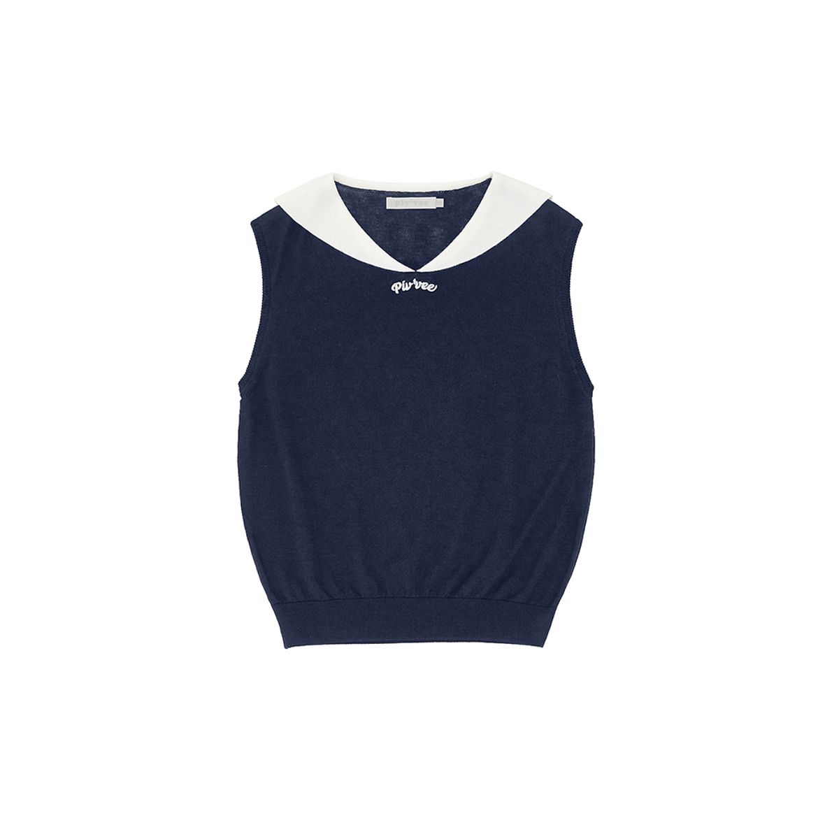 피브비(PIV’VEE) Giant smiley sailor sleeveless knit top (ocean navy)