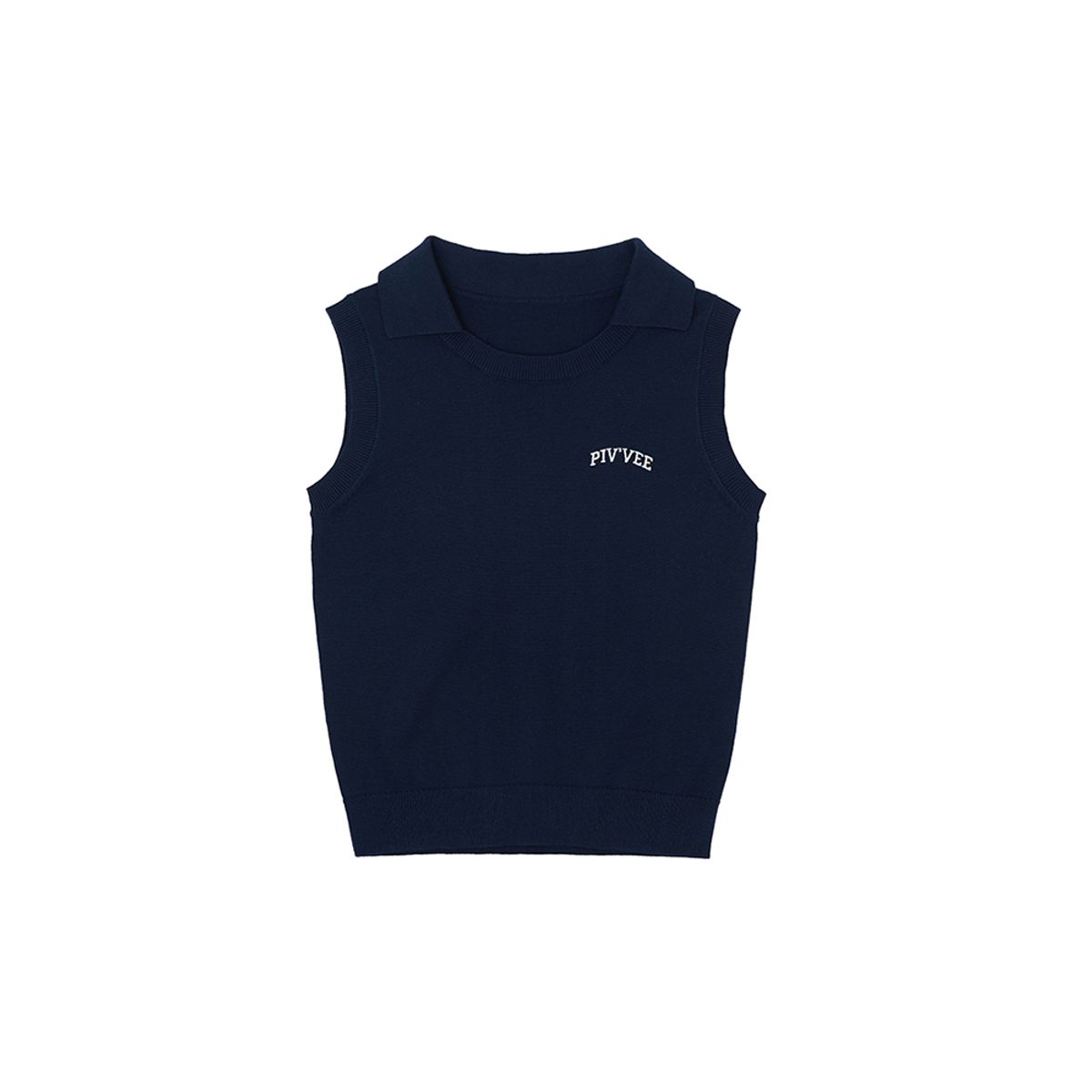 피브비(PIV’VEE) Giant smiley sleeveless knit top (ocean navy)