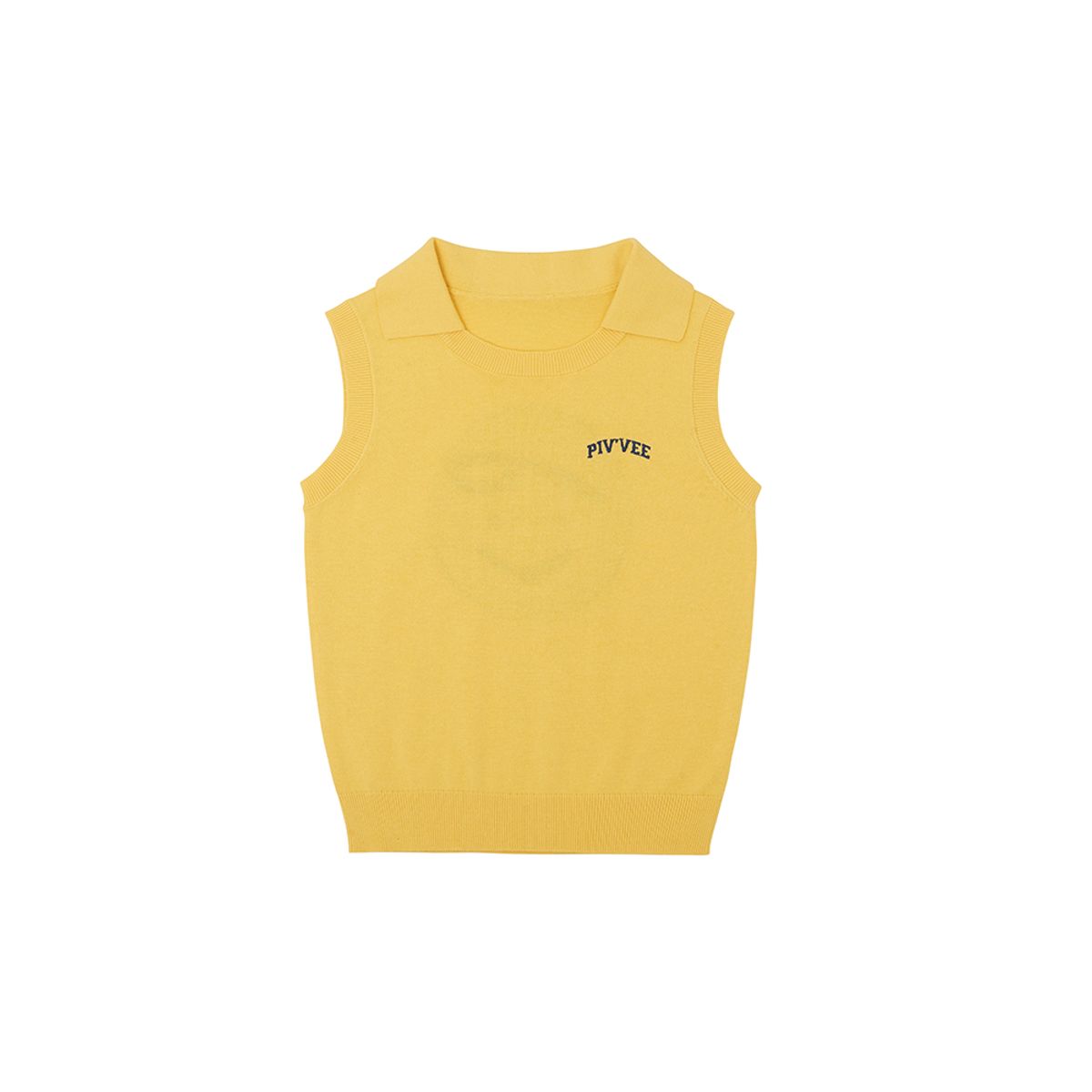 피브비(PIV’VEE) Giant smiley sleeveless knit top (sunny yellow)