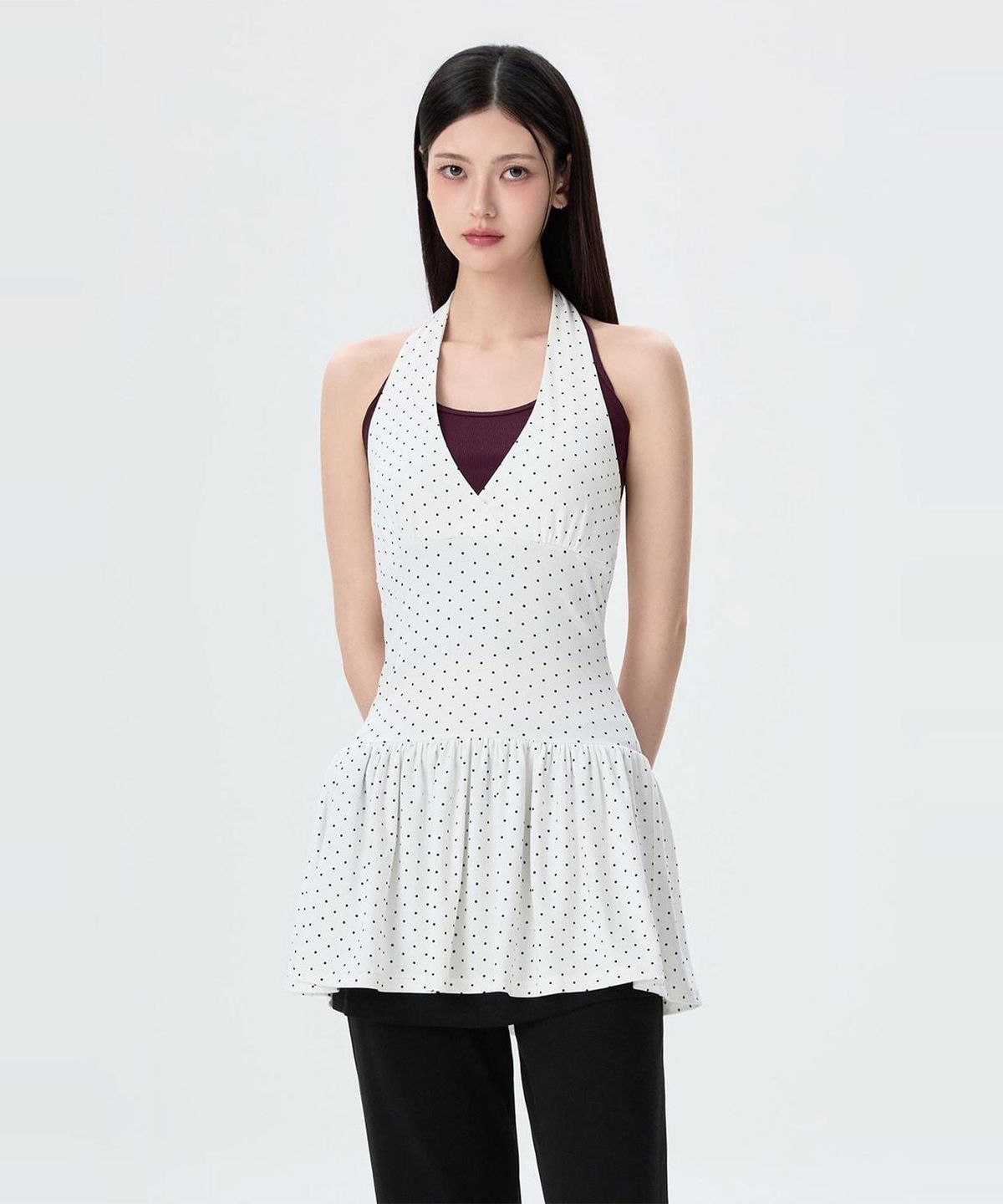 미쏘(MIXXO) 홀터넥 원피스_MIWOMG716C