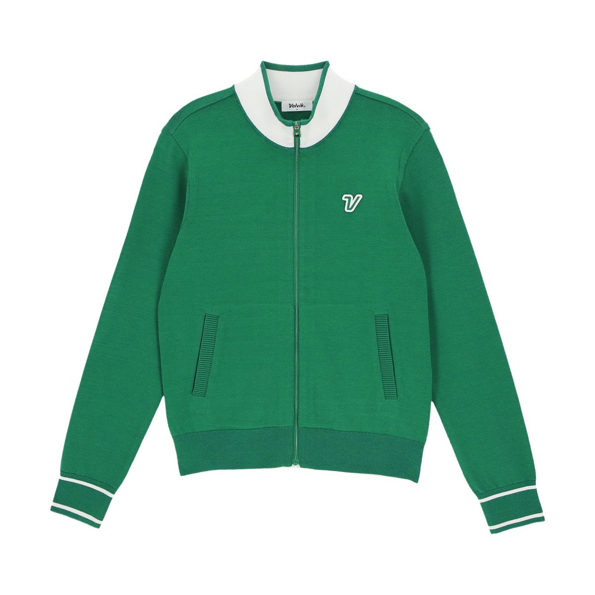 볼빅 골프웨어(VOLVIK GOLFWEAR) 여성 배색 포인트 하이넥 풀집업 VLMSQ201_GE