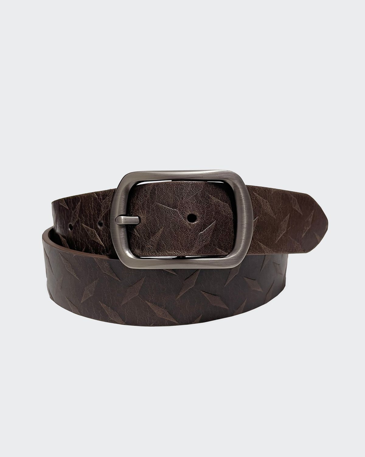 무비그아카이브(MUBIG.ARCHIVE) Diamond Plate Belt (Dark Brown)