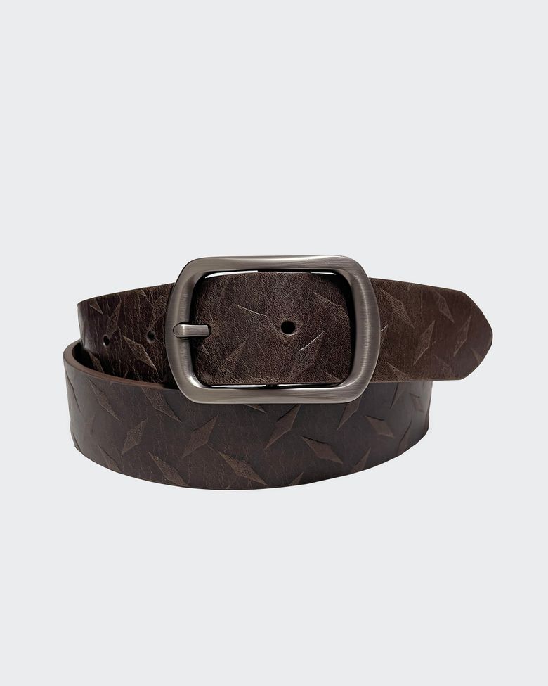 Diamond Plate Belt (Dark Brown)